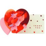 立體感謝卡 – 紅色心心 正面